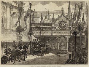 Besök av kejsaren av Ryssland i staden, ankomst till Guildhall av David Henry Friston