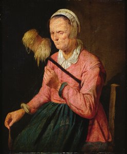 Kvinna med distaff