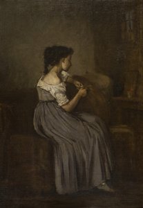 Studie av en sittande flicka av David Jacobsen