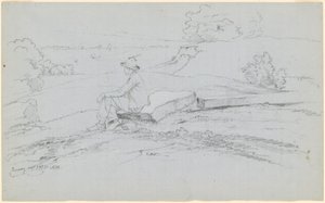 Studie för "White Mountains from North Conway, New Hampshire" [recto] av David Johnson