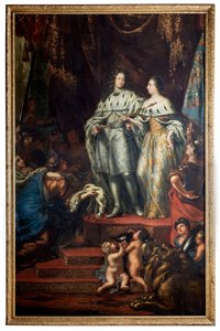 Allegori över hur konung Karl XI mottager regeringen av sin moder Hedvig Eleonora av David Klöcker Ehrenstrahl