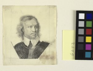 Head and shoulders porträtt av Oliver Cromwell av David Loggan