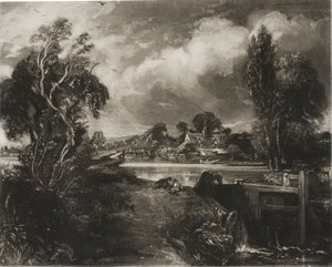 En sluss vid floden Stour, Suffolk av David Lucas