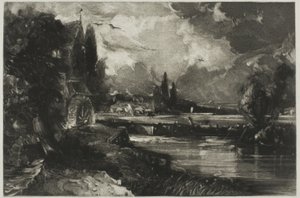 A Mill, från English Landscape av David Lucas