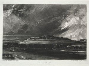 Olika ämnen av landskap, karakteristiska för engelska landskap från bilder målade av John Constable, R.A.: Old Sarum av David Lucas