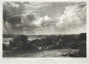 Olika ämnen av landskap, karakteristiska för engelska landskap från bilder målade av John Constable, R.A.: A Summerland av David Lucas