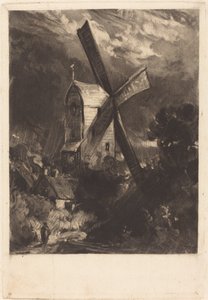 Mill nära Brighton av David Lucas after John Constable