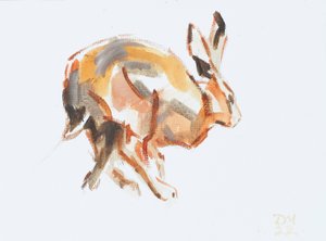 Hare (springande), 2022 (olja på duk) av David Mayer