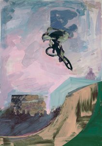 Half-Pipe, 2018 (akryl och klippt papper) av David McConochie