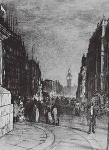 London: Whitehall Lights (litografi)