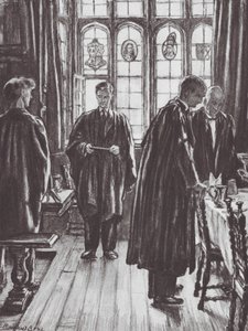 Oxford: Grace vid Brasenose (litografi) av David Muirhead (after) Bone