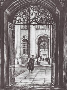 Oxford: Passage, Old Clarendon (litografi) av David Muirhead (after) Bone
