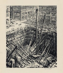 En utgrävning på Manhattan av David Muirhead Bone