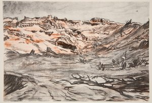 Ett stenbrott vid Mouquet Farm, illustration från "The Western Front", utgiven av Country Life Ltd