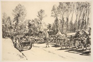 En påfyllningsplats för förnödenheter, illustration från "The Western Front", utgiven av Country Life Ltd