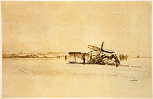 Ett flygplansvrak nära Albert, illustration från "The Western Front", utgiven av Country Life Ltd
