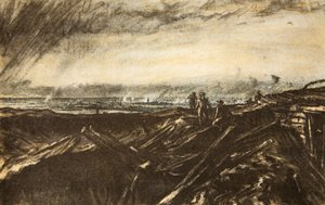 Distant Lens, från Notre Dame de Lorette, illustration från "The Western Front", utgiven av Country Life Ltd av David Muirhead Bone