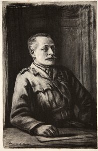 General Sir Douglas Haig, illustration från "The Western Front", utgiven av Country Life Ltd av David Muirhead Bone