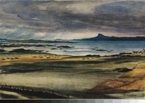 The Scuirr of Eigg (akvarell på papper) av David Muirhead Bone