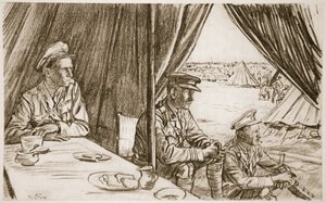 Väntar på de sårade, illustration från "The Western Front", utgiven av Country Life Ltd
