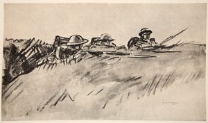 Walesiska soldater, illustration från "The Western Front", utgiven av Country Life Ltd