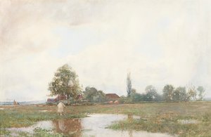 Genom vattenängen (akvarell)