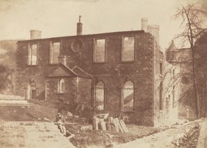 Lady Glenorchys kapell under rivning, på platsen för Waverley Station, ca. 1846. Skapare: David Octavius Hill, Robert Adamson.