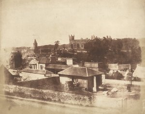 Linlithgow, från järnvägsstationen, med rådhuset, St. Michael