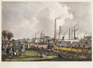 Vy på St. Rollox som ser sydost; Invigning av Glasgow and Garnkirk Railway, 1832
