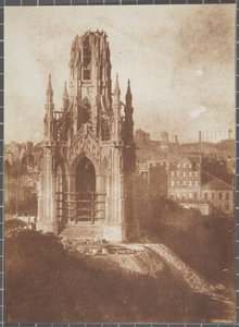 Scott Monument, Edinburgh, under konstruktion, 1840-44 (saltat papperstryck från kalotypnegativ)