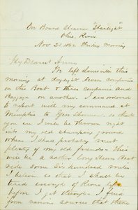 Letter from D. P. Grier, on board Steamer Starlight, Ohio River, to Anna McKinney, November 21, 1862 av David Perkins Grier
