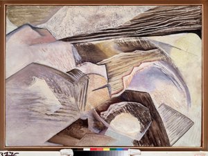 Kubistisk komposition - Målning av David Petrovich Sterenberg (1881-1948), olja på trä