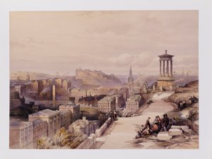 A View of Edinburgh, från "Scotland Delineated in a Series of Views av J.M.W. Turner, David Roberts, Etc.", ca 1850 av David Roberts
