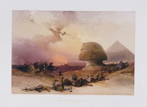 Simoom närmar sig. Desert of Gizeh, från "Egypt and Nubia) av David Roberts