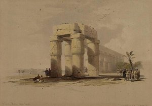 At Luxor, Thebe, Upper Egypt, från "Egypt and Nubia", Vol.1 (litho) av David Roberts