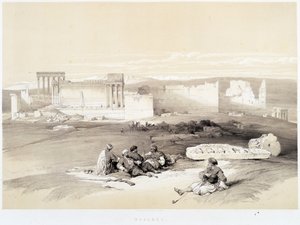 Baalbec (Baalbek) i Libanon, teckning gjord 1839-05-05 i "The Holy Land"", London 1849 av David Roberts
