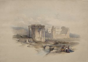 Det cirkelformade templet i Baalbek av David Roberts