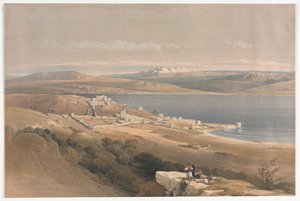 Staden Tiberias vid Galileiska sjön, med utsikt mot Hebron av David Roberts