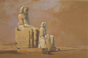 Colossi, Thebe, 1838 av David Roberts