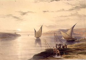 Hager Setsilis, från "Egypt and Nubia", Vol.1 (litho) av David Roberts