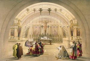 Jerusalem den 10 april 1839, skylt 26 från volym I av "Det heliga landet", graverad av puben Louis Haghe (1806-85). 1842 av David Roberts