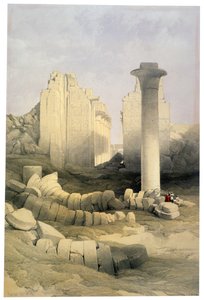 Karnak, 29 november 1838": litografi efter akvarell av David Roberts (1796-1864), skotsk konstnär. Forntida Egypten Arkeologi av David Roberts