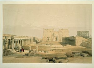 Huvudingång till templet på ön Philae av David Roberts