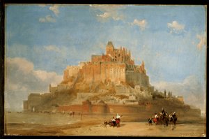 Mont St. Michel från sanden, 1848 av David Roberts