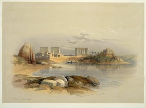 Philae Island, Egypten (akvarell) av David Roberts