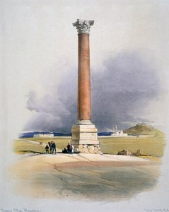 Pompeys pelare, Alexandria, 1800-talet av David Roberts