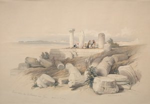 Ruiner som heter Om El Hamed nära Tyre av David Roberts