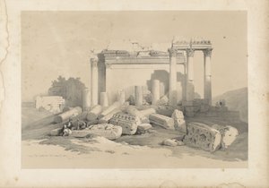 Ruinerna av den östra portiken vid Baalbec-templet av David Roberts