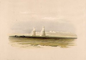 The Colossi of Memnon, från "Egypt and Nubia", Vol.1 (litho) av David Roberts