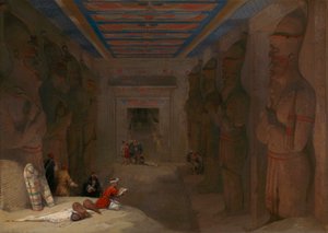 Hypostylehallen i det stora templet i Abu Simbel, Egypten av David Roberts